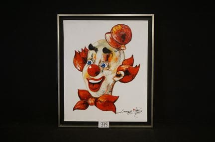 GRANGIL (1968 -  ) - "Smiling Clown" - oil on canv