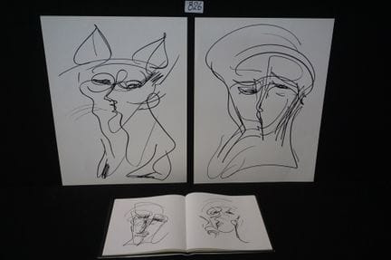 JEANINE BEHAEGEL (1940 - 1993) - 2 disegni + libro