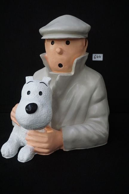 Large resin bust - "Tintin and Snowy" - "Tintin et