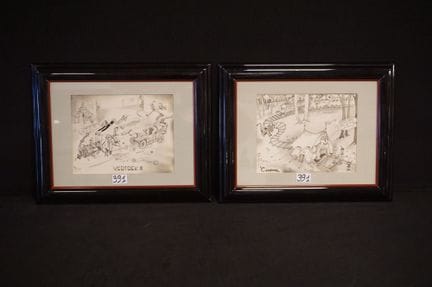 OSCAR BONNEVALLE (1920–1993) - 2 mixed-media works