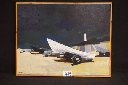 JAN DE LEE (1932–2000) — "Boats on the Beach with 