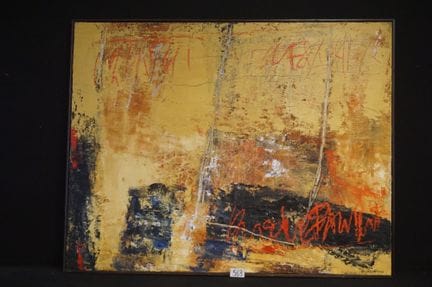 冈萨雷斯·布拉沃（1944 -  ） - “抽象构图” - 布面油画 - 署名 - 背面有副署并标注