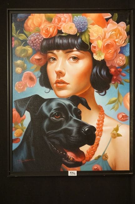 皮埃尔·洛朗（1984 -  ）——《玫瑰女子》——布面油画——画作上签名——背面有复核签名及作品标