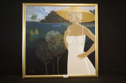JAN DE LEE (1932–2000) - "Woman with White Hat and