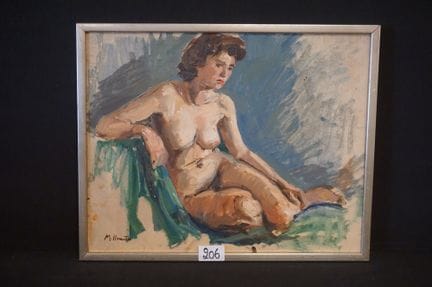 MARIE HOWET (1897–1984) — "Reclining Nude" — oil o