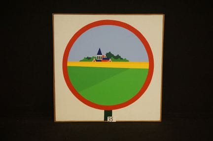 约瑟夫·维拉尔特（1936 - 2014）——《风景中的交通标志》——布面油画——画作背面签名、标注
