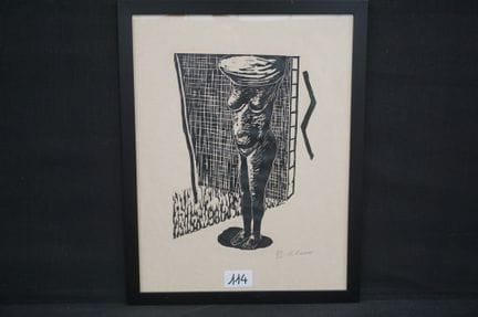 ROGER RAVEEL (1921–2013) - "Nude" - woodcut - sign
