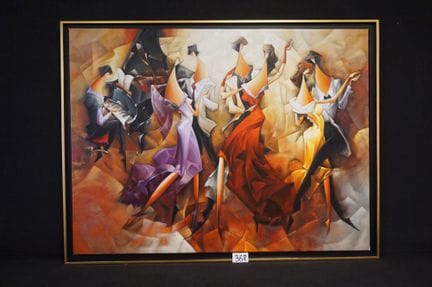 DEJOUX (1935 -  ) - "Le bal" - oil on canvas - sig