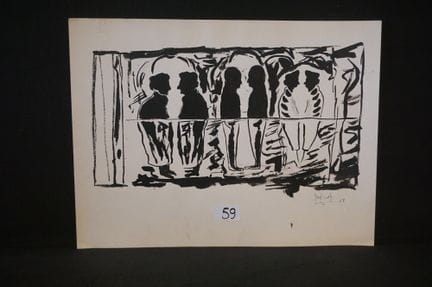 查尔斯·德赖伯格（1932—1990）——《无题》——水彩画（双面），署名并标注1968年——弗兰斯