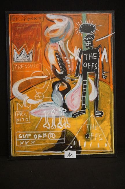 乔恩·霍珀（1977 -  ）——《The offs》——布面丙烯与粉彩——签名——创作于2019年