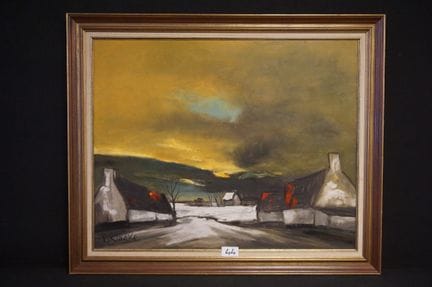 保罗·佩尔梅克（1918—1990）——《冬日风景》——布面油画——署名——80 × 100 厘米