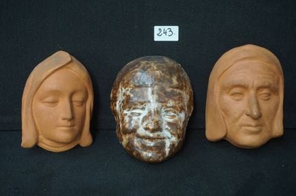ARTHUR CRACO (1869–1955) — 3 masks — 1 in stonewar