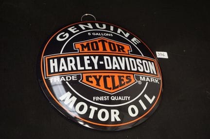 Spherical metal sign - retro style - "HARLEY DAVID