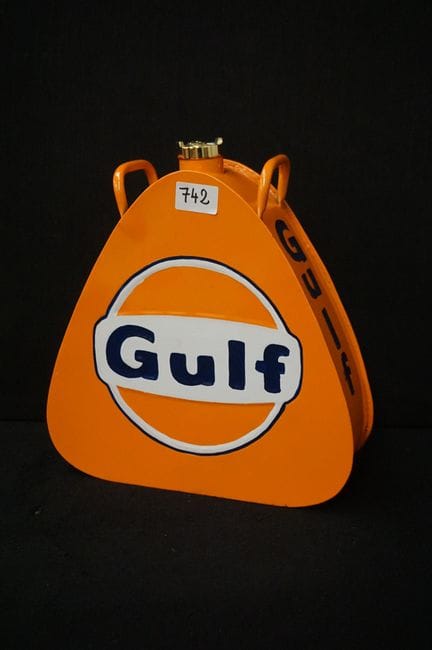 Decorative metal oil can - "GULF" - H: 32 cm