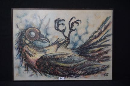WERNER SARLET (1938 -  ) - "bird" - oil on panel -