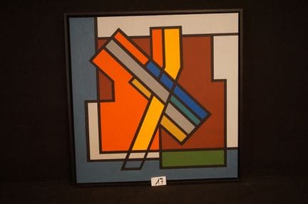 盖伊·范登布兰登（1926 - 2014）——《几何构图》——布面油画——画作背面签名并标注1976