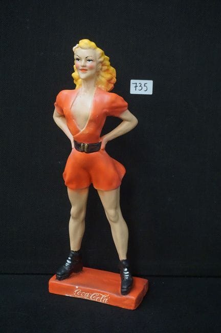 石膏雕像 - 彩色 - 复古风 - "COCA-COLA" - 高： 45 cm