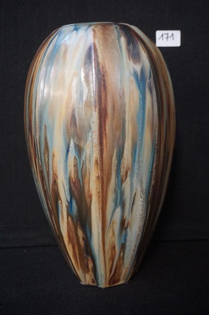 ROGER GUERIN - beautiful vase with drip glaze - ge