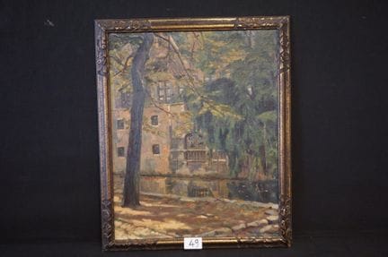 利奥尼尔·普帕尔特（1900 - 1989）——《布鲁日风光》——布面油画——署名——75 x 60