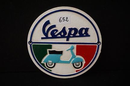 Cast-iron promotional plaque - "VESPA" - diameter: