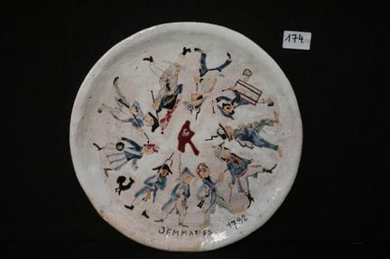 CERAMIQUE DOUR - signed JORI - large glazed plate 