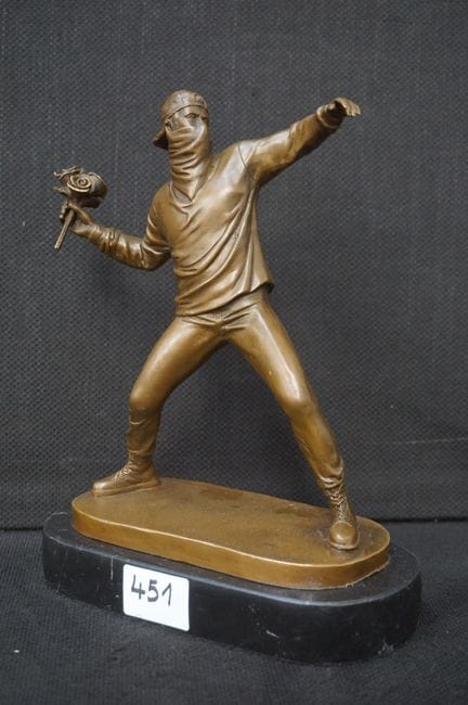 Modern bronze sculpture - "Flower Thrower" - after