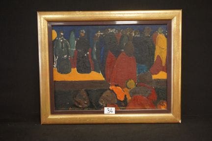 马尔克·沃施（1947 - 1989）——《布鲁塞尔集市日》——木板油画——署名——52 x 69 