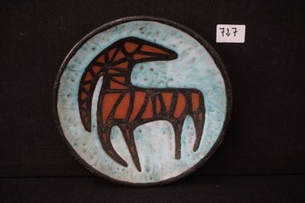 DANDOY - vintage glazed ceramic plate - polychrome