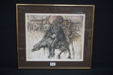 杰夫·范·图伦霍特（1926 - 2006）——《骑手们》——石版画——铅笔签名——艺术家试印版——