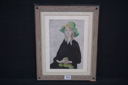ROLAND DEVOLDER (1938 -  ) - "Young Lady with Appl
