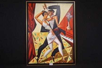 卡拉（1954 -  ）——《舞者》——布面油画——署名——大型画作——120 x 90 厘米