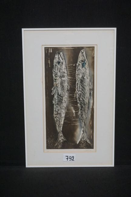 STEFF DRIESEN (1966 -  ) - "Fishing" - lithograph 