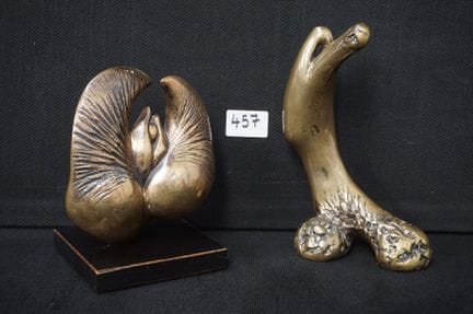 HUGO VANDERVEKENS - 2 modern bronze sculptures - "