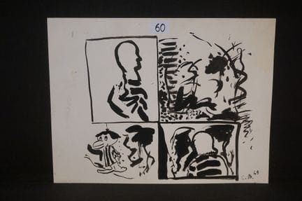 查尔斯·德赖伯格（1932—1990）——《无题》——水彩画（双面），带有签名缩写及1969年日期—
