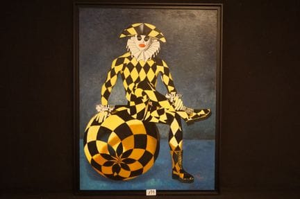 ROYCE (1984 -  ) - "Le arlequin" - oil on canvas -
