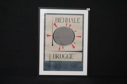 original poster in frame - "BIENNALE BRUGGE 1958" 
