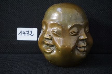 Buddha-Kopf aus Bronze – mit 4 verschiedenen Gesic