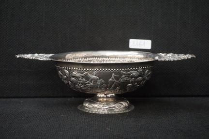copa antigua de brandy de plata - sellos de contra