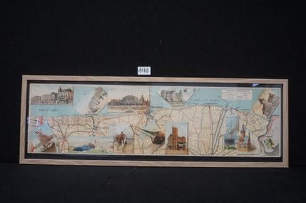 marco con mapa antiguo - "La costa belga" - diseño