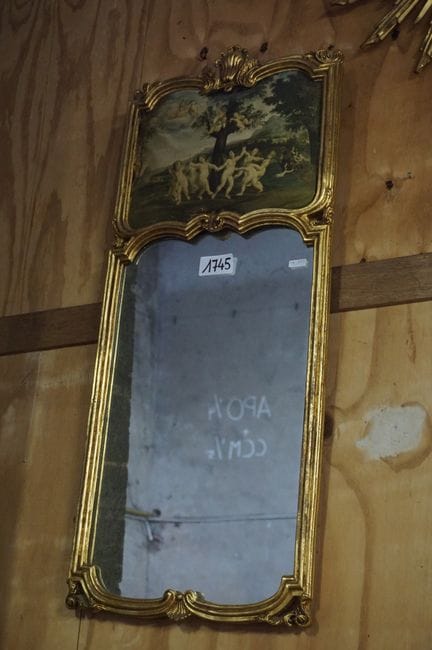 Specchio Trumeau dorato - 1950 circa - con decoraz