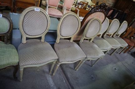 6 multicolored chairs