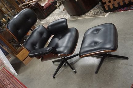 Beautiful designer lounge chair with matching foot