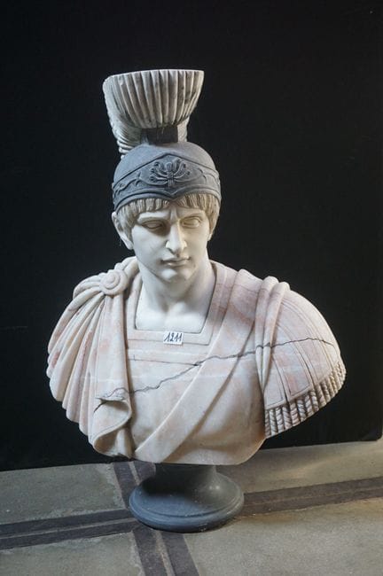 Impressive large marble bust - "Roman General" - r