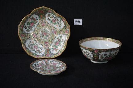 3 chinesische Porzellanschalen – CANTON – L: 15 bi