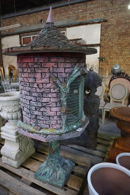 Large vintage concrete birdcage - 1970s - H: 170 c