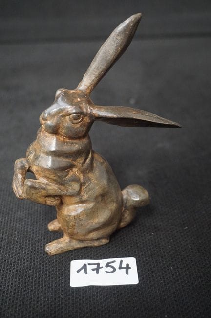 PIERRE CHENET - "lepre" - scultura in bronzo - fir