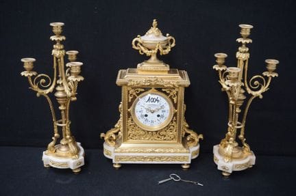 Beautiful 19th-century French three-piece mantelpi