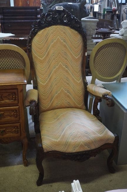 beau fauteuil neo roccoco en palissandre - sculpté