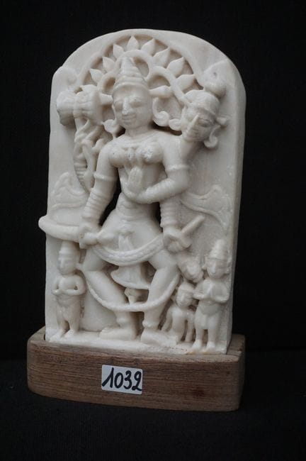 Beautiful antique marble bas-relief—from India—“PA