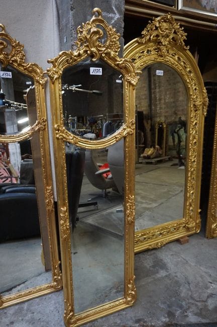 Beautiful gilded mirror—Louis XV style—177 x 51 cm